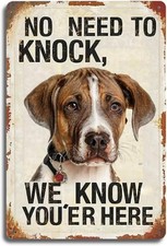 Rustic Dog Sign Aluminum Sign 8x12 Funny Outdoor Wall Decor Plaque