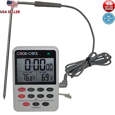 Digital Meat Thermometer W/ Alarms Timer Cooling Monitor HACCP Compliant New