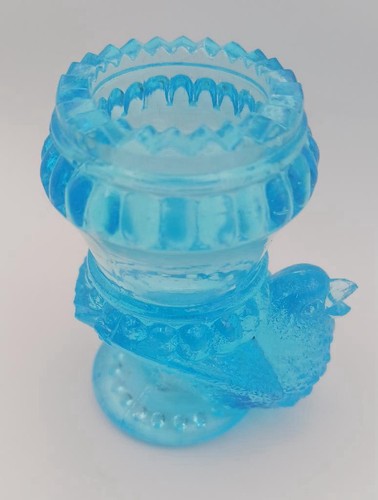 Degenhart Bird and  Berry~Blue Glass~ Toothpick Holder ~ Easter - Picture 4 of 8
