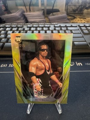 2026 Topps Chrome WWE #30 Bret ''Hit Man'' Hart Yellow Refractor /275