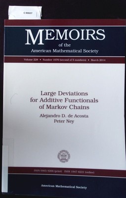 Large deviations for additive functionals of Markov chains. Memoirs of the Ameri