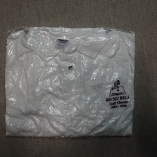 VINTAGE Stedman Hanes Polo Shirt White Short Sleeve Golf Classic USA Made - 2XL