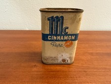 Vintage McCormick Tin Can, Blue White, Vintage, Balt, with Cinnamon still inside