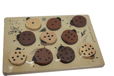 Wooden Tray Puzzle Count 10 Ladybugs Development Number Matching Puzzle