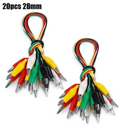 10PCS 28mm Double-ended Crocodile Clips Cable Alligator Jumper Wire Test Leads