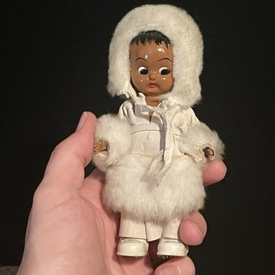 Vintage Kewpie Doll Inuit Eskimo Blinking Eyes Native Indigenous Style