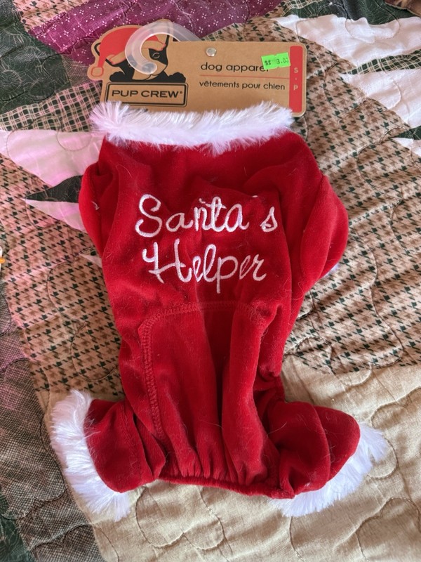 Adorable Santa’s Helper Small S Dog Outfit Winter Christmas Pup Crew New