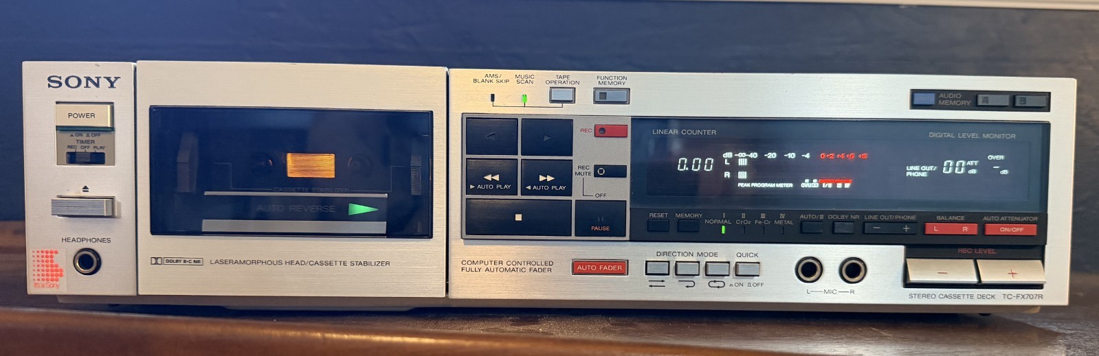 Sony TC-FX707R Stereo Cassette Deck Player/Recorder - Vintag