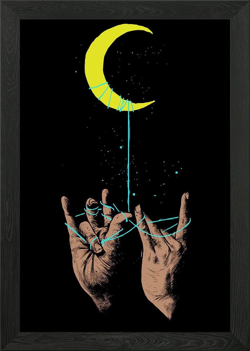 Póster arte de pared enmarcado Atrapa la luna lienzo impresión cuadro