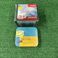 Imation CD-R 80Min 700MB w/ Slim Jewel Cases Lot of 20 & Interact Slim Cases NEW