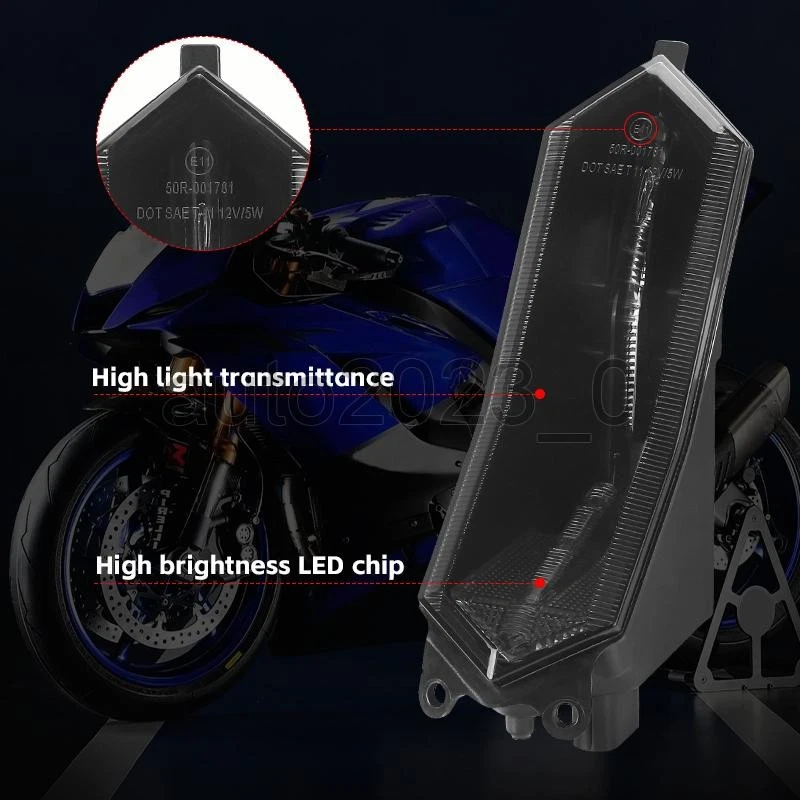 Señales de giro de freno de luz trasera/trasera LED integradas para Yamaha YZF-R1 R7 R6 15-23 Foto 2 de 4