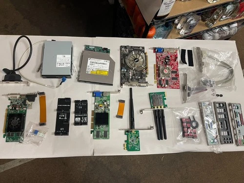 LOT OF 24+ ASSORTED PARTS, CORDS, WI-FI, FACE PLATES FOR COMPUTER REPAIR BAG #3