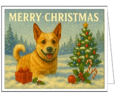 Red Heeler - In the Snow Chrismas Cards - 5 x 7 each - Set of 6