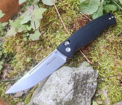 Real Steel Messer RSK Pathfinder Folder Black G10 14C28N Scandi Taschenmesser