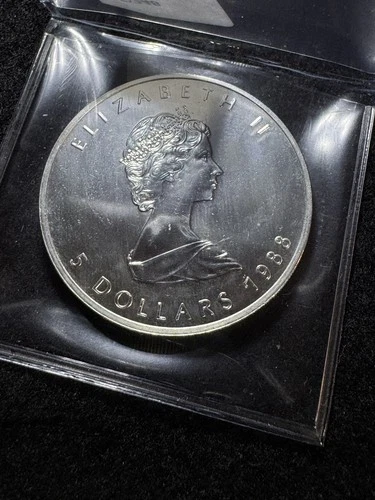 1988 Candian Silver Maple Leaf  Ounce Fine Silver