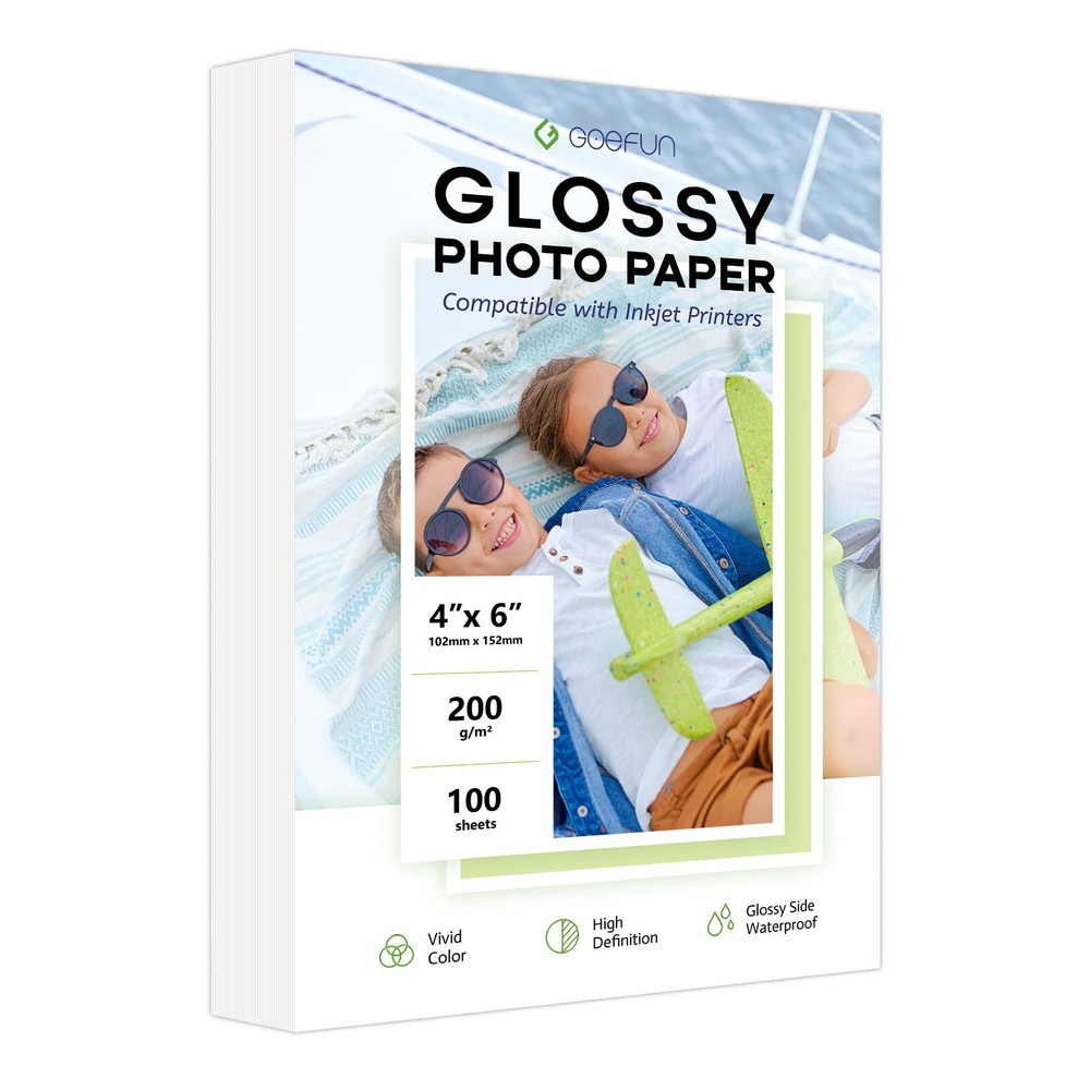4x6 Glossy Inkjet Photo Paper 100 Sheets High-Quality     