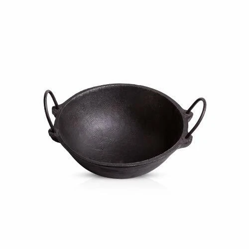 Pre Seasoned Cast Iron Wok / Kadai 8 Inch for Cookware