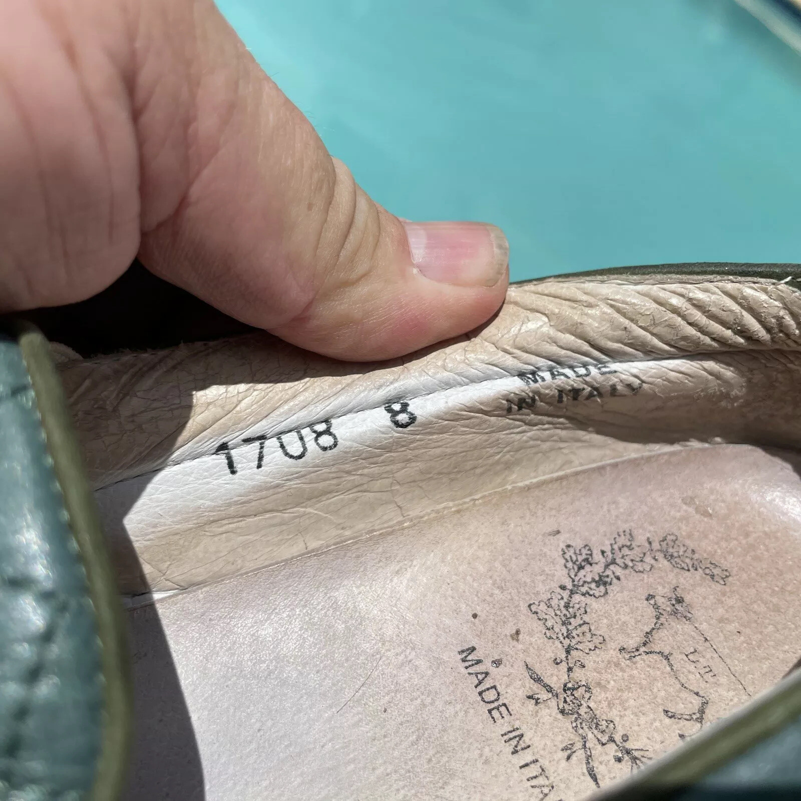 Del Toro Green Quilted Leather Slip On Sneakers Sz 8 Made In Italy