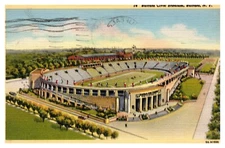 Buffalo Civic Stadium Birdseye Buffalo NY C1940s Linen Postcard AD23