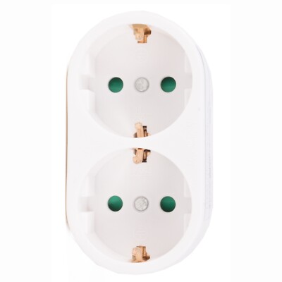 2-fach Mehrfachstecker vertikaler Doppelstecker Steckdosenadapter Multistecker