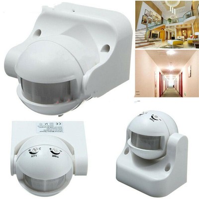 Hohe Qualität DC 12V/AC 220-240V White 180° PIR Motion Sensor Detector Switch
