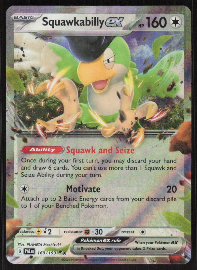 Pokemon TCG SV: Paldea Evolved #169/193 Squawkabilly ex NM