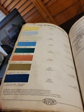 1957 DUPONT DUCO DULUX PLYMOUTH COLORS PAINT CHIP SWATCH SHEET BULLETIN 