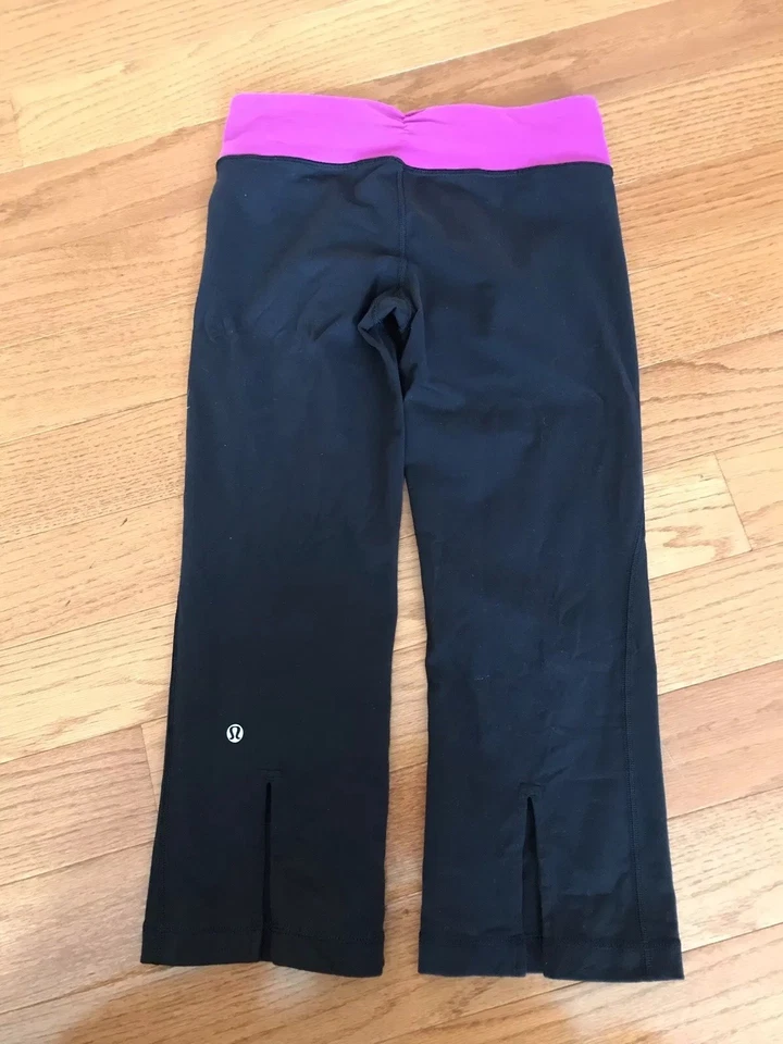 Lululemon Gather & Crow Crop Black Pink Waist Band Size 4 - Изображение 4 из 4