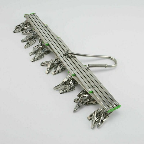 35 Peg Metal Sock Clothes Hanger Rustproof Airer Dryer Underwear Drying Rack - Picture 9 of 12