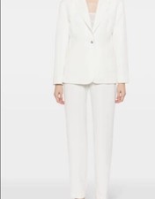 Y2K Vintage Pants Dress MOSCHINO JEANS White STRAIGHT LEG Seam