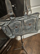 Wilson Leather Blue Large Satchel Shoulder Bag
