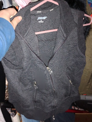 pacer small black zip vest two pockets women's utility wear ex