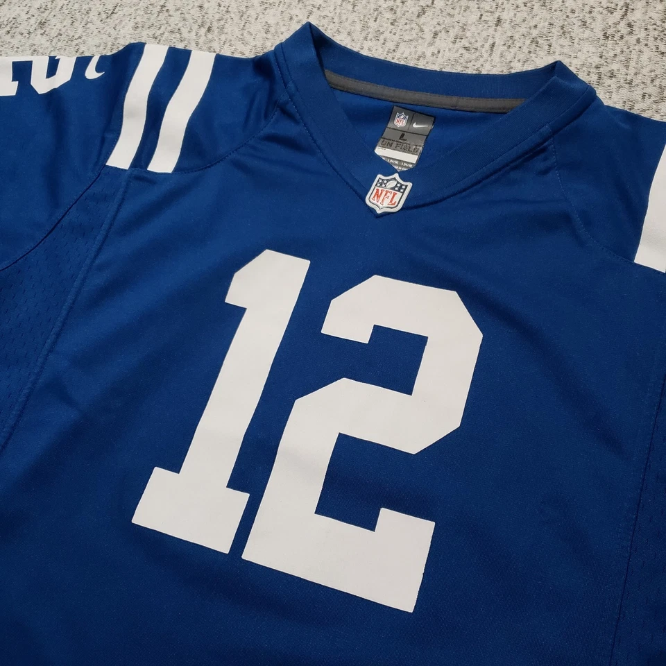 Andrew Luck Jersey Youth Large 14/16 Kids Colts #12 Blue Football Nike On Field - Image 3 of 4