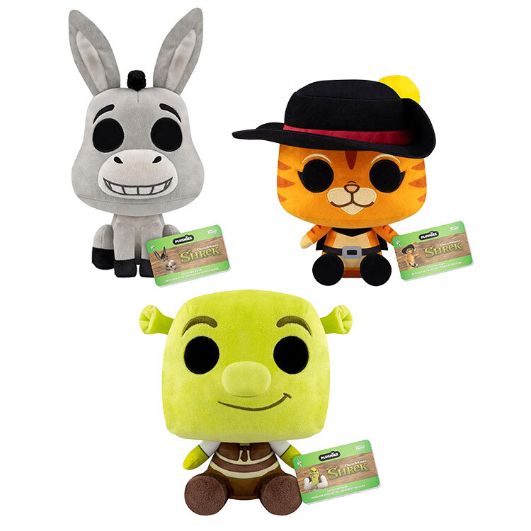 Funko Collectible POP! Shrek Plushes - SET OF 3 (Shrek, Donkey