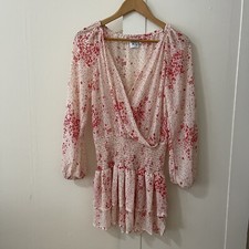 Princess Polly Altona Floral Mini Dress Long Sleeve Size 4 Party