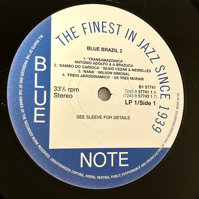 Blue Note / Blue Brazil【2xLP】 Blue Brazil Vol. 2 Blue Note 7243 8 57741 1 9 Vinyl 2LP UK 1997 | eBay