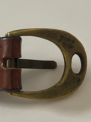 Dooney & Bourke leather solid brass Italy vintage belt Vintage Dooney & Bourke Belt Brown Leather Solid Brass Italy  main image 3