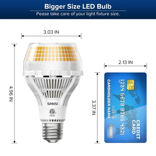 2 Pack Upgraded LED Light Bulbs 5000lm 3000K Warm 30W=300W Non-Dimmable COC A21 - Picture 7 of 10