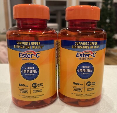 2 Ester-C Vitamin C - 500 Mg-90 Tablets each as pictured exp 12/2025