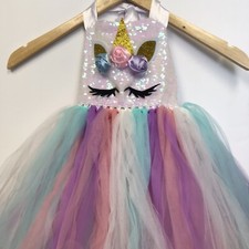 Unbranded Unicorn Girl  s Halloween Costume White Mesh Tutu Skirt Size XS M 