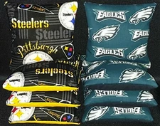 Set of 8 Philadelphia Eagles Pittsburgh Steelers Cornhole Bags **FREE SHIPPING**