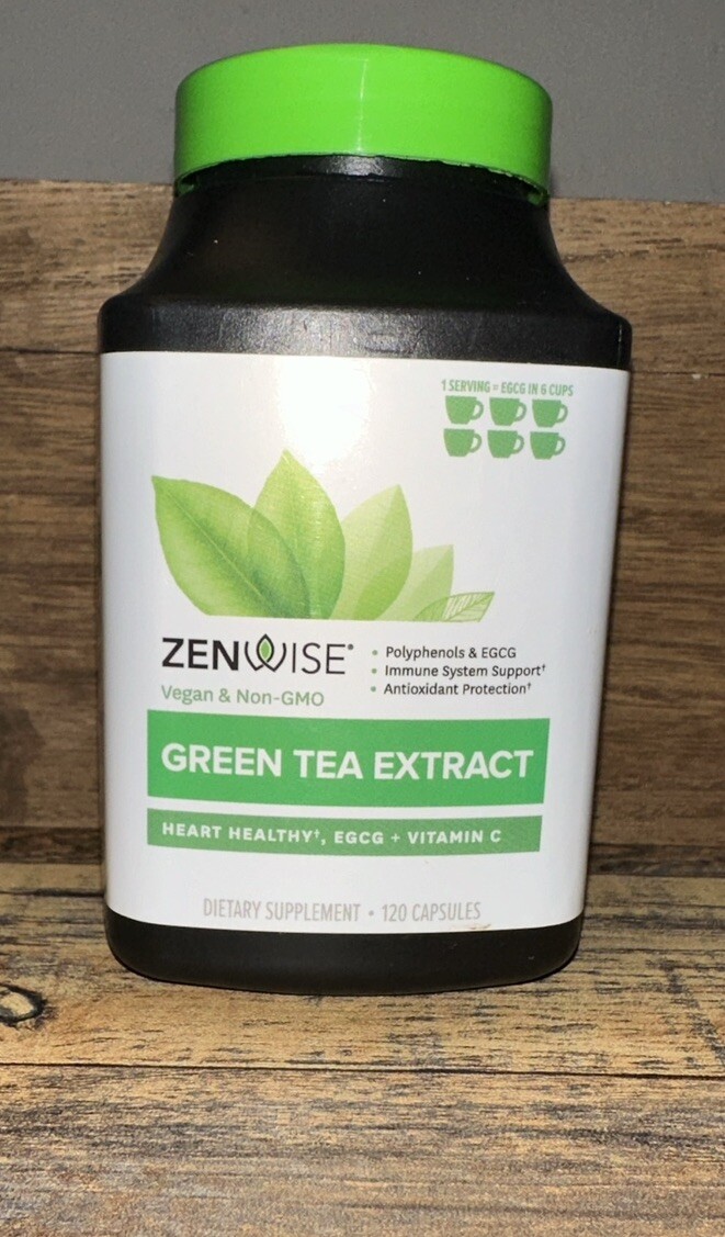 Zenwise Green Tea Extract with EGCG & Vitamin C - Antioxidant & Immune 120 Count