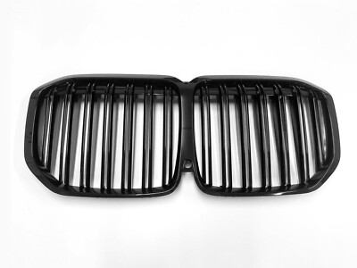 Gloss Black Blackout Bumper Hood Double slats Grille Grill For 19-22 BMW G07 X7