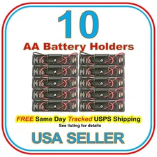 Single AA Battery Holder Case Box 1 X 1.5V With Leads 10 pcs pack