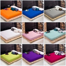1 PC 1000 Thread Count Egyptian Cotton Fitted Bottom Sheet 12" Pocket US