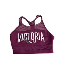Victoria  s Secret Victoria Sport Sports Logo Bra Sz XS Burgundy Mesh Unlined