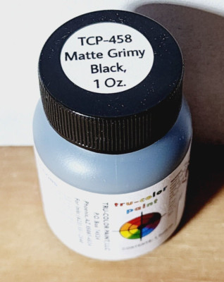 Tru Color Paint TCP 458  MATTE GRIMY BLACK  Model Railroad 1 Bottle Cars Tanks