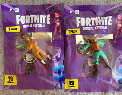 2 Epic Games Fortnite Figural Keychains, Tomatohead & Gingerbread Man, NIP,Flair