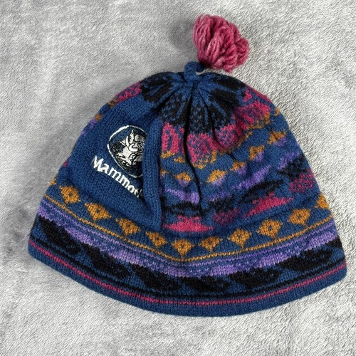 Vintage Darn Fine Hats Pom Beanie Youth Child 100% Wool Fair Isle Outdoor USA - Picture 3 of 11