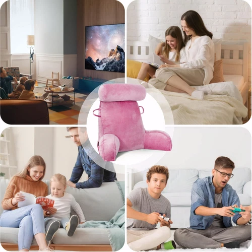 Armrest Reading Pillow Back Against TV Bed Rest Memory Foam With Arm Support US - Picture 7 of 9